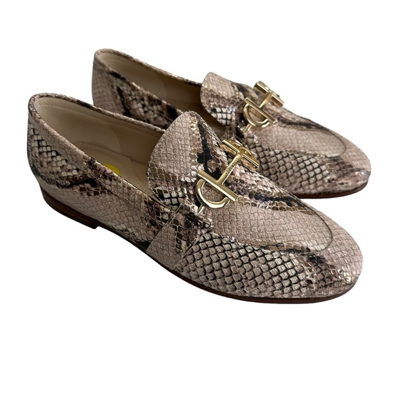NEW Cole Haan Snake Print Embossed Leather Loafers Slip-On Flats Shoes Size 5 - Picture 1 of 9